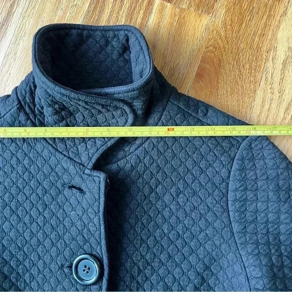 Runway Quilted Cotton Polyester Button Up Jacket Black Sz L - Picture 8 of 11